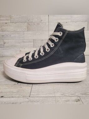 Women’s Converse All Star Move Black White Chunky Platform Sneakers Size 7